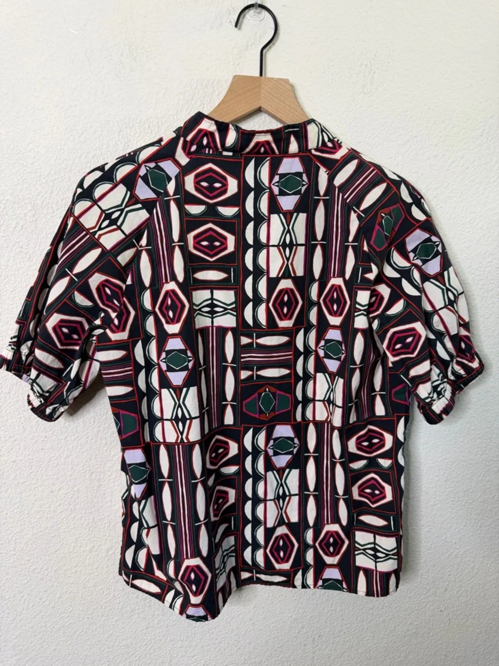 G. Label by Goop Puff Sleeve Printed Popover Shirt Womens Size 6 - Picture 4 of 7